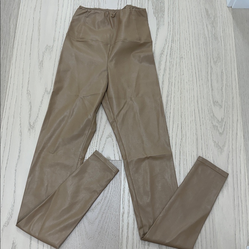 Brown Faux Leather Leggings by Wilfred FREE